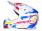 Hjälm Motocross Trendy T-902 Mach-1 vit / blå / röd - Strl S (55-56)