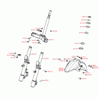 F06 Gaffelrör, gaffel stag, styrlager & kåpor