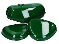 Bensintank och sidokåpor biljardgrön Simson S50, S51, S70