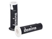 Handtag Domino A450 On-Road Racing svart/vit med öppna ändar