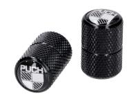 Ventilkåpor svart med vit logotyp för Puch