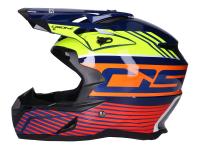 Hjälm Motocross OSONE S820 blå / gul / orange / röd - Strl L (59-60)