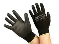 Arbetshandskar - Mekanikerhandskar - Skyddshandskar -BGM PRO-tection- Finstickad handske 100% nylon med polyuretanbeläggning - Storlek XL (10)