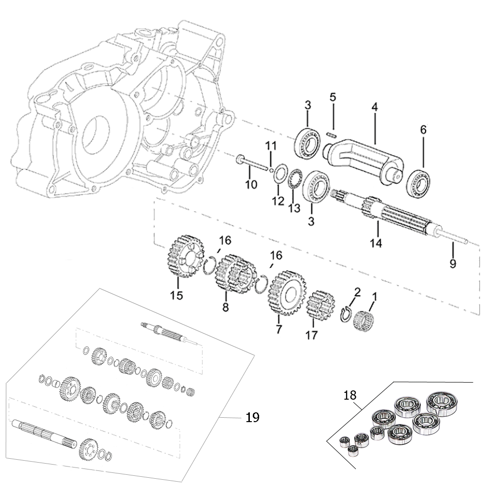 Motor - Transmission Minarelli AM6 1. generation